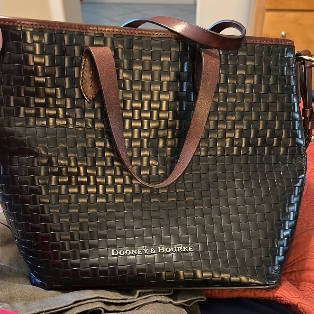Dooney & Bourke Black Woven Tote Bag